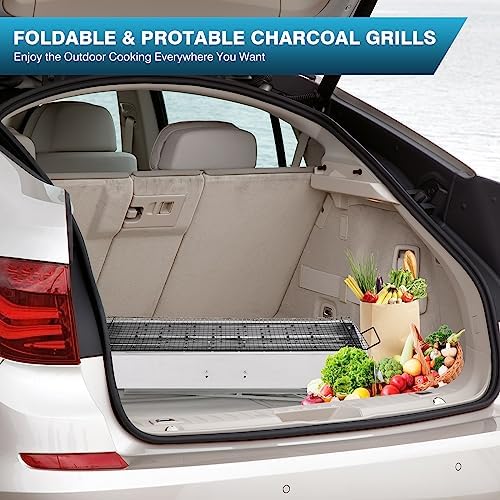 IRONWALLS Portable Charcoal Grills Outdoor with Stand 32"(L) x8"(W) x32"(H)