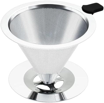 Premium Pour Over Coffee Dripper with Reusable Stainless Steel Filter – Portable, Easy Clean Coffee Maker for Single Cup Brewing – Ideal for Home, Office, Camping