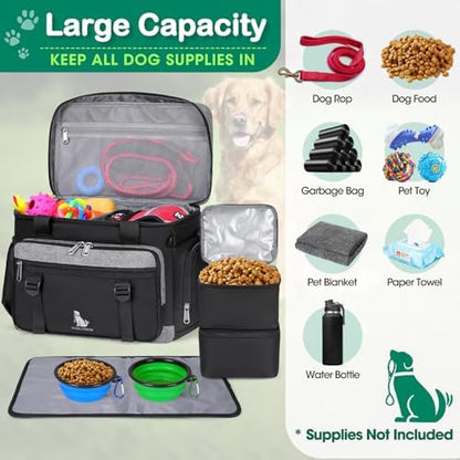 IGOLUMON Dog Travel Bag Large Waterproof Pet Travel Bags Set for Supplies