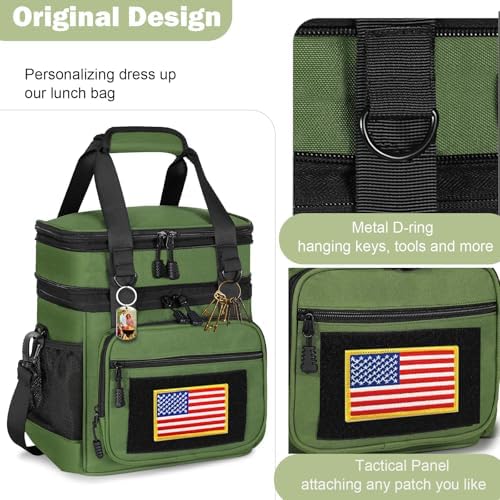 GLENKEY Tactical Lunch Box Men 22L Expandable Insulated Leakproof Cooler