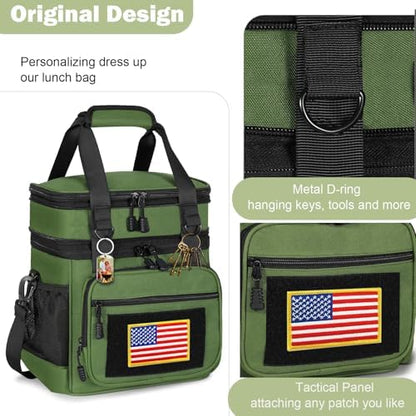 GLENKEY Tactical Lunch Box Men 22L Expandable Insulated Leakproof Cooler