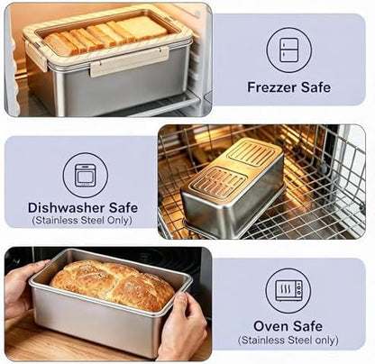 Bread Containers Corner Bread Box Keeper Food Storage Container, 2 Pack