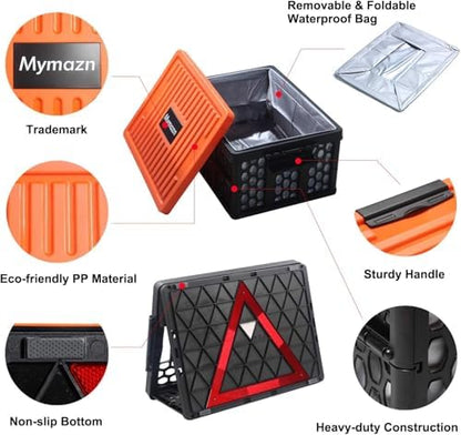 Mymazn Trunk Organizer Plastic for Car, Orange