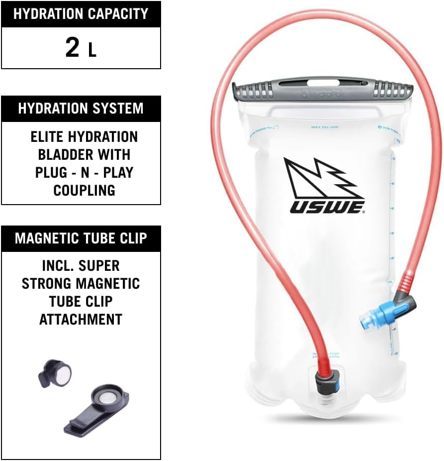 USWE MTB Hydro Hydration Pack with Hydration Bladder - Hydration Backpack for Cycling, Mountain Biking, E-MTB and Gravel Riding, Backpack with Water Bladder