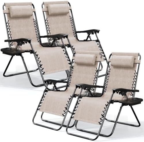 Nestl Zero Gravity Chairs Set of 4 - Beige