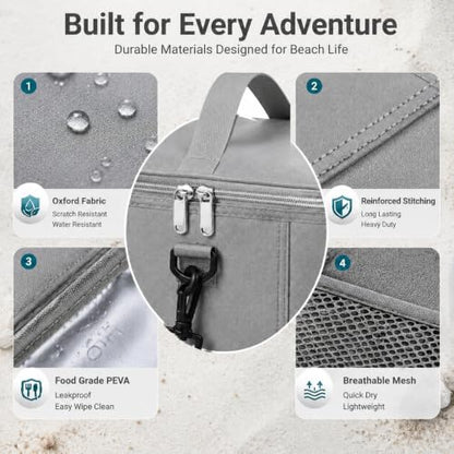 2-in-1 Cooler Insert for Bogg Bag,Cooler Organizer for Beach Rubber Tote