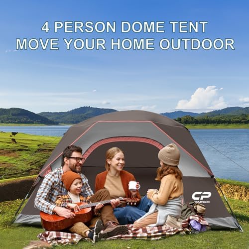 CAMPROS CP Tents for Camping 2/4/6 Person, Waterproof Windproof Dome Tent