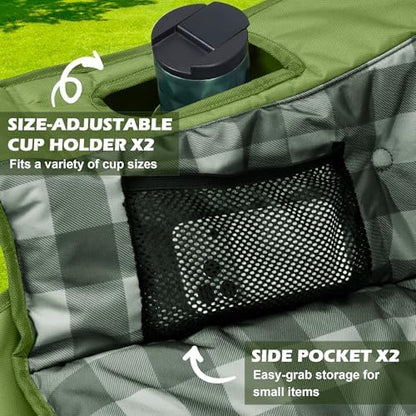 Youtanic 60" Extra Double Camping Chair for Adults, 700lbs Padded Loveseat