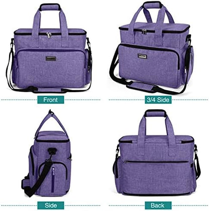 BAGLHER Dog Travel Bag, Airline Approved Pet Tote Organizer with Multi-Function Pockets, 2 X Food Storage Containers and 2 X Collapsible Bowls, Perfect Weekend Pet Travel Set for Dog, Cat Purple