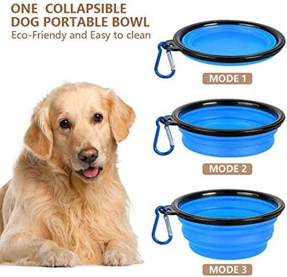 TIOVERY Dog Food Storage Container Small, Cat Food Storage Container Airtight Plastic Dispenser with Graduated Measuring Cup, Pourable Spout and Portable Collapsible Dog Bowl for Pet Food, Birds Seed