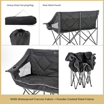 ARROWHEAD OUTDOOR Portable Folding Double Duo Camping Chair Loveseat