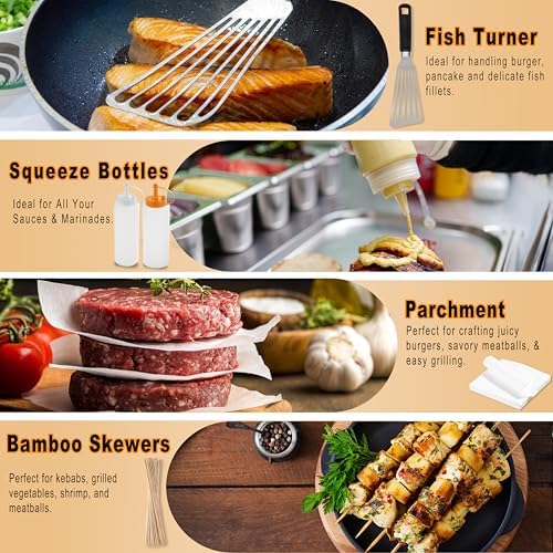 238pcs Premium Griddle Accessories Kit, Griddle Tools for Flat Top Grill with Enlarged Spatulas, Burger Press, Basting Cover, Flat Top Grill Accessories for Outdoor BBQ Teppanyaki