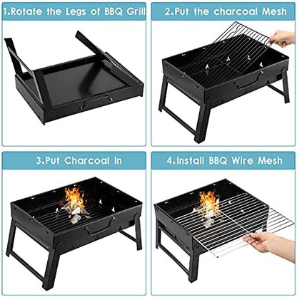 Uten Charcoal Grill, BBQ Grill Folding Portable Lightweight smoker Grill