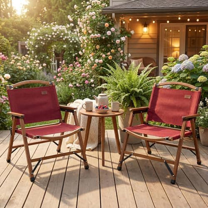 GYMAX Camping Chairs, 330lbs Folding Lawn Chair with Heavy Duty 900D Oxford Cloth & Lightweight Bamboo Frame, Outdoor Portable Camp Chairs for Picnic, Patio, Porch, Backyard, Fishing, Beach (4 Pieces)