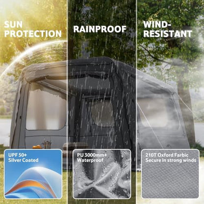 Naturehike Gen Air FL Inflatable Tent 2-4 Person, Easy Setup Blow up Tents with Pump, Waterproof 210D Oxford Fabric & Mesh Windows Tent for Outdoor Family Camping & Glamping