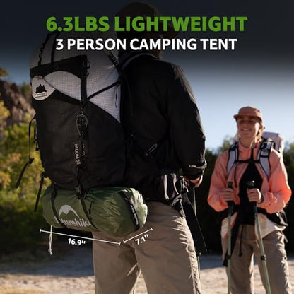Naturehike Bleik-A 2-3 Person Camping Tent, Waterproof Double Layer Lightweight Backpacking Tents for Camping