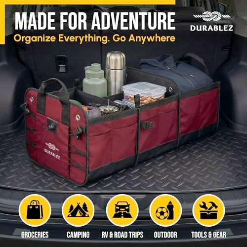 Large Modular Collapsible Car Trunk Organizer, Cherry