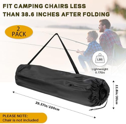 2 Pack Camping Folding Chair Replacement Carry Bag – Fits Coleman, Camp Covers for Portable & Lawn Folding Chairs, Durable, Tear-Resistant Storage Cover Sports Outdoor Gear Bag(Chair Not Included)