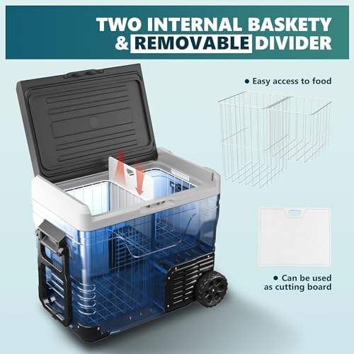 EUHOMY 52QT 12 Volt Refrigerator, -4℉~68℉ Portable Freezer, for Car