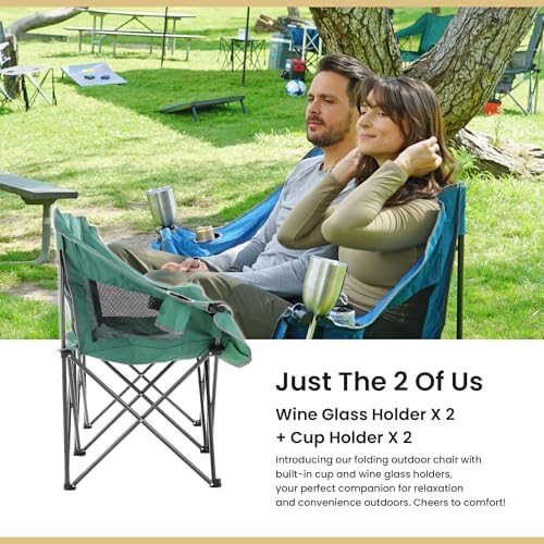 ARROWHEAD OUTDOOR Portable Folding Double Duo Camping Chair Loveseat
