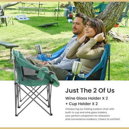 ARROWHEAD OUTDOOR Portable Folding Double Duo Camping Chair Loveseat