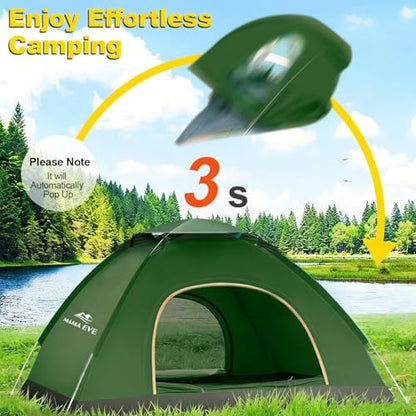Camping Tent 2/3 Person，Portable Double Layer Outdoor Dome Tent, Waterproof Windproof Easy Setup - Suitable for Adventure, Weekend Hiking Trips