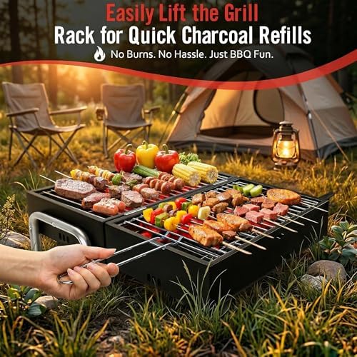 Portable Charcoal Grill, Small Size for Camping