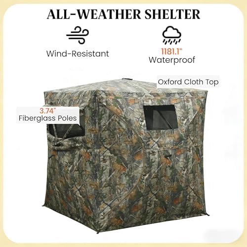Pop Up Camping Tent, Waterproof Family Tent, Easy Set Up, Large2P