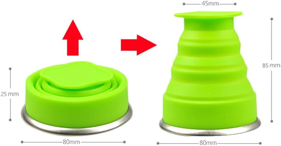 5 Pack Silicone Collapsible Cups for Traveling Foldable Camping Cups Collapsible Water Cup Portable Drinking Cups with Lids Collapsible Mug for Outdoor Hiking