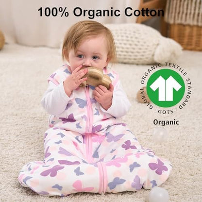 Yoofoss Baby Sleep Sack 0-6 Month 1.5TOG 100% Organic Cotton 2-Way Zipper
