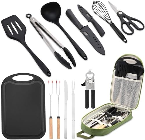 Wesqunie Camping Cooking Utensils Set, Cookware Set for Outdoor Hiking BBQ