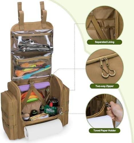 HODRANT Large Tactical Camping Kitchen Organizer for BBQ Cooking Essentials
