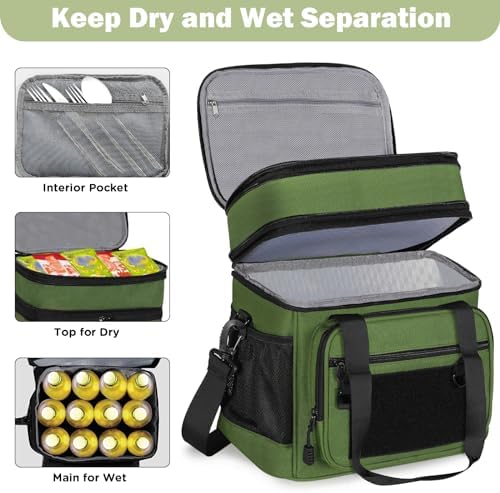 GLENKEY Tactical Lunch Box Men 16L Expandable Insulated Leakproof Cooler