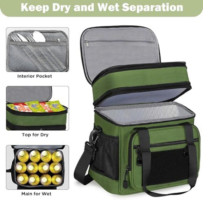 GLENKEY Tactical Lunch Box Men 16L Expandable Insulated Leakproof Cooler