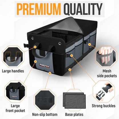 FORTEM Trunk Organizer - Collapsible Car Organizer & Storage Bag for SUVs