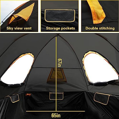 Pickup Truck Blackout Tent for for 5.5 FT Bed, 2 Person, NO Rainfly, Waterproof PU2000mm, Camping, Hiking, Fishing, Foldable, Easy Setup, Black