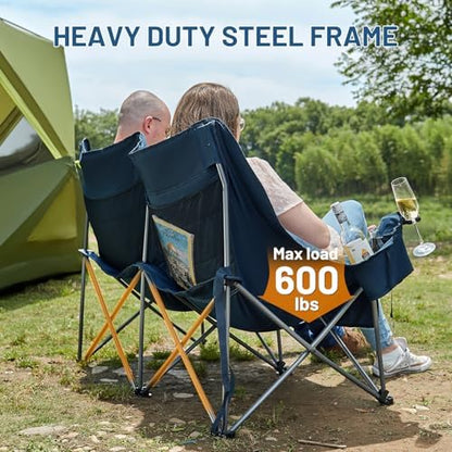 Timber Ridge Double Camping Chair Heavy Duty Outdoor Folding Camp Couch
