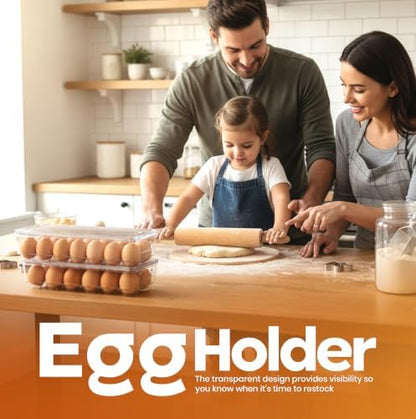Utopia Home Egg Holder for Fridge, Stackable Egg Container, 1 Pack, Clear