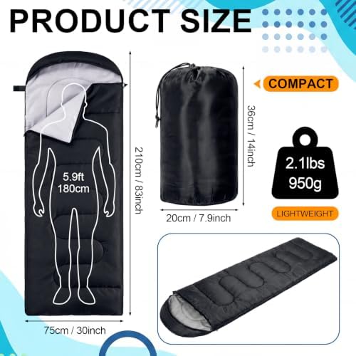 Junkin 12/36 Pcs Camping Sleeping Bags for Adult