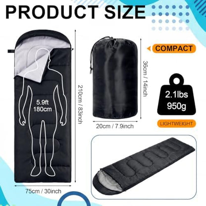 Junkin 12/36 Pcs Camping Sleeping Bags for Adult