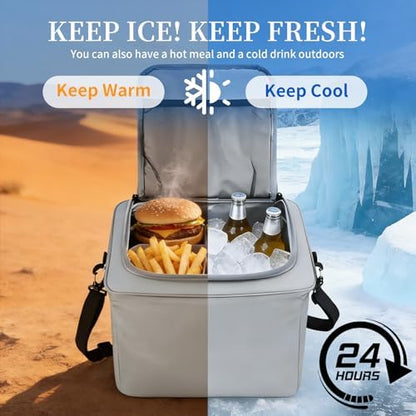 95L Collapsible Car Trunk Organizer, Detachable Insulated Cooler Bag