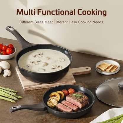Nonstick Cookware Set, Titanium Coating Pan Set