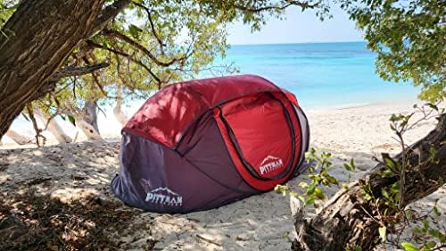 Pop Up Tent for Camping - 3 Second EZ up, Easy Set Up Instant Pop Up Tents 2 Person - Waterproof, Quick Setup & Pops Up for Outdoor Family Camping - Portable Disc Bag - 7.6'x4'x3.2' - PPI-POPUP2X