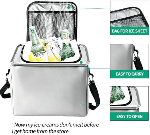 Car Trunk Organizer with Removable Cooler Bag - Collapsible Multi-Compartment Storage for SUV Truck Groceries Camping, Durable Nylon Auto Cargo Organizer (Gray)