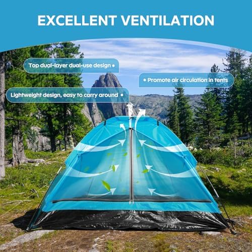 Wingedsteed 2 Person Camping Tent Waterproof Portable Dome Tent for Hiking Backpacking, Easy Setup with Rainfly and Carry Bag