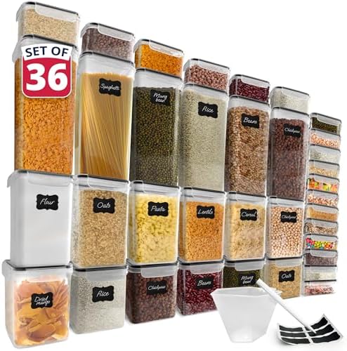 Reli. Pantry Organizers and Storage (36 Sets) Food Containers with Lids