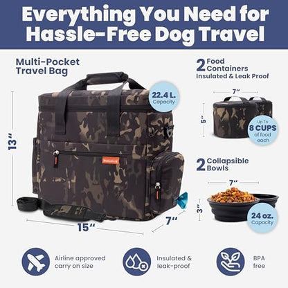 Rubyloo Original Doggy Bag™ Dog Travel Bag for Supplies with Travel Bowls