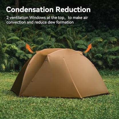 Thous Winds 2 Person Camping Tent, Lightweight Waterproof Windproof Dome Tent, Easy Set up Multifunction Tent for Outdoor Camping Hiking