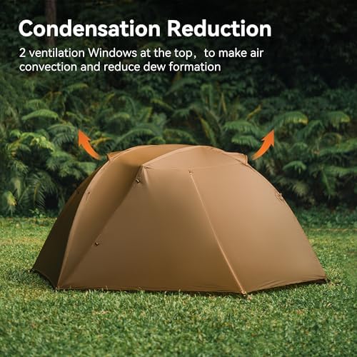 Thous Winds 2 Person Camping Tent, Lightweight Waterproof Windproof Dome Tent, Easy Set up Multifunction Tent for Outdoor Camping Hiking