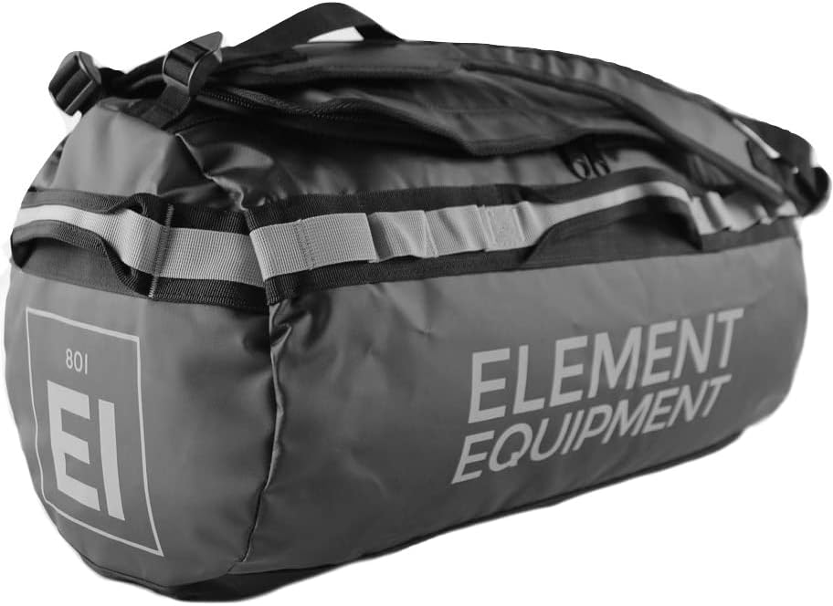 Element Equipment Trailhead Duffel Bag Shoulder Straps Waterproof Black/Grey Medium